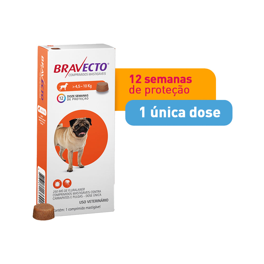 Antipulgas e Carrapatos Bravecto MSD para Cães até 4,5 kg